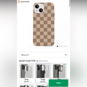 iPhone 13 case - brown checkered
